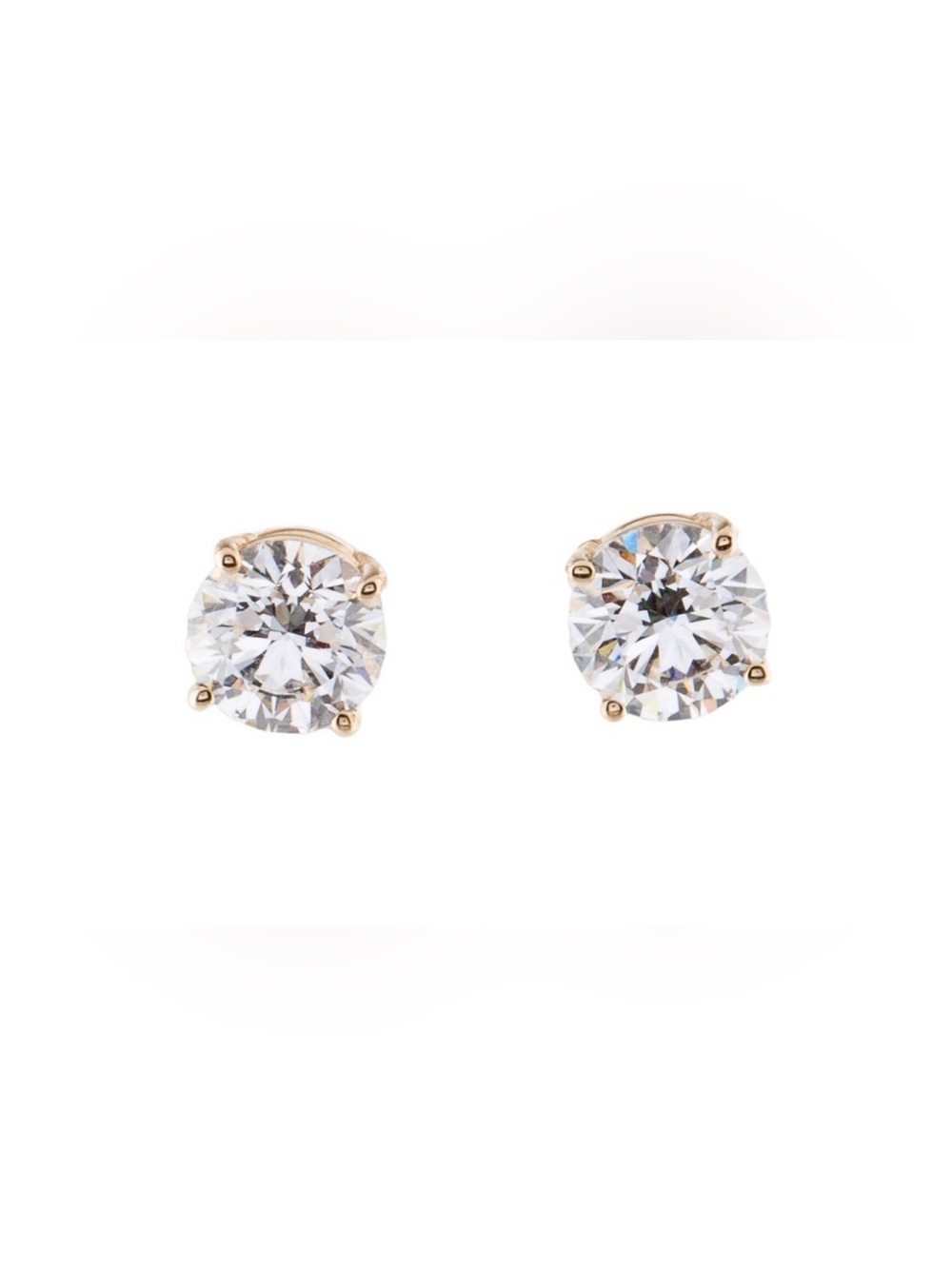 14k Gold 2 carat Lab Grown Diamond Earrings